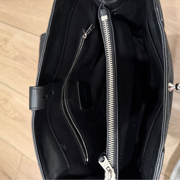 Black leather All Saints Fin Shoulder Backpack - Picture 9 of 11